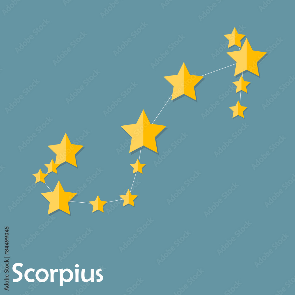 Scorpius Zodiac Sign of the Beautiful Bright Stars Vector Illust