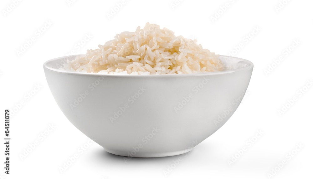 米饭，碗状，隔离。
