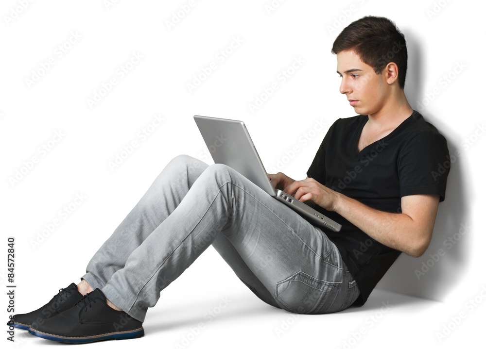 青少年，电脑，笔记本电脑。