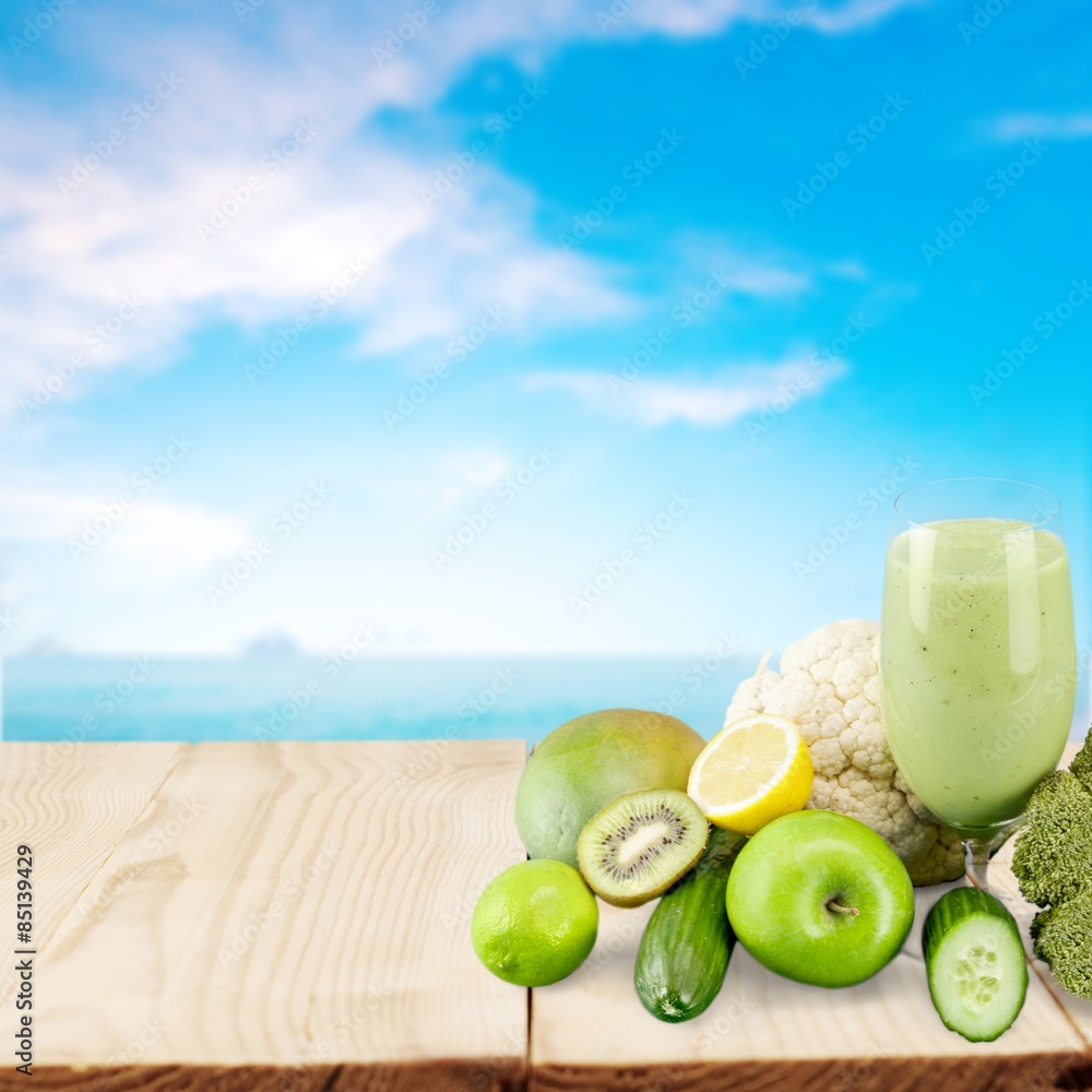 果汁，健康生活方式，绿色。