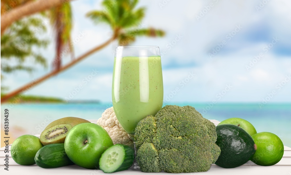 果汁，健康生活方式，绿色。