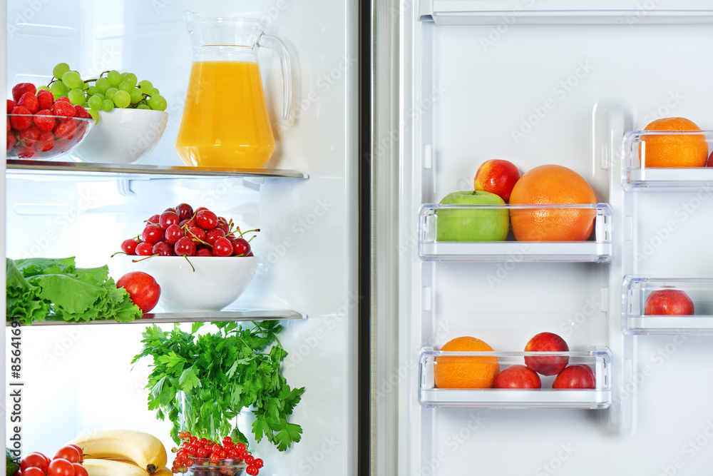 健康食品水果和蔬菜冰箱