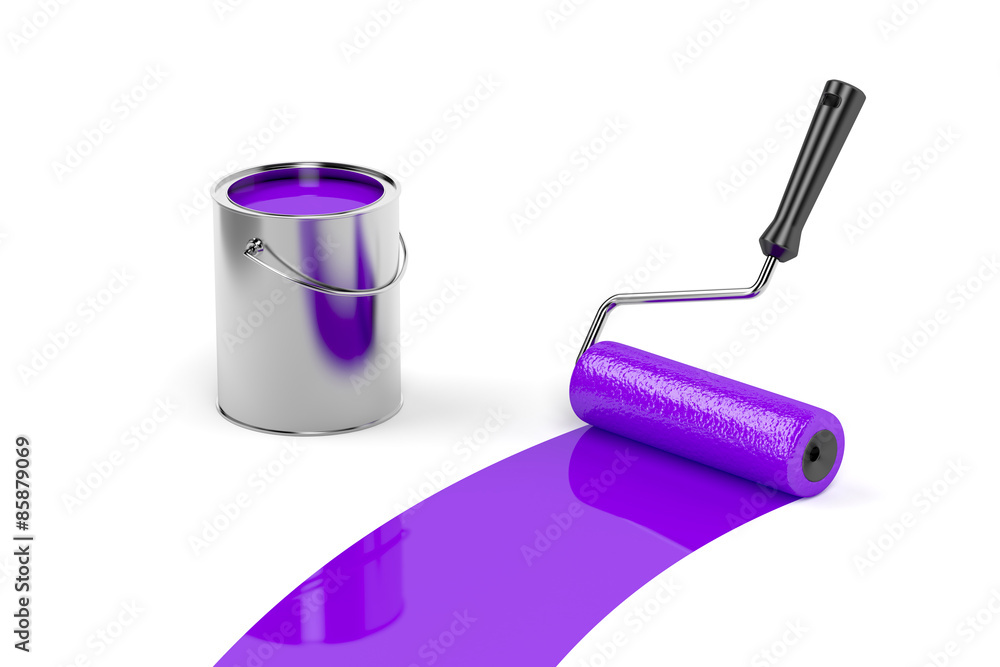 用紫色油漆涂漆
