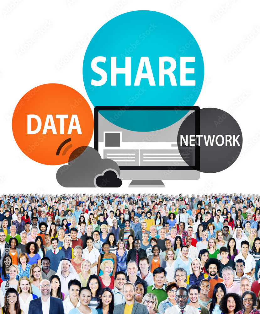 共享数据网络共享社交网络连接概念