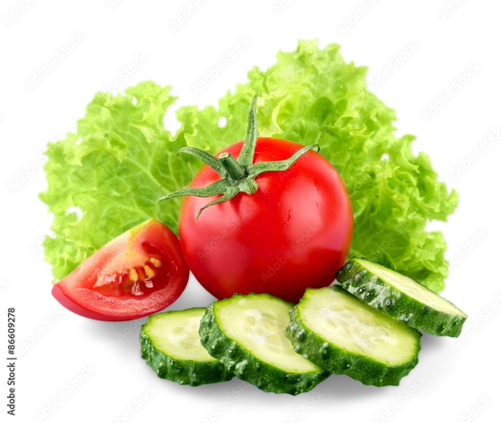 切，番茄，绿色。