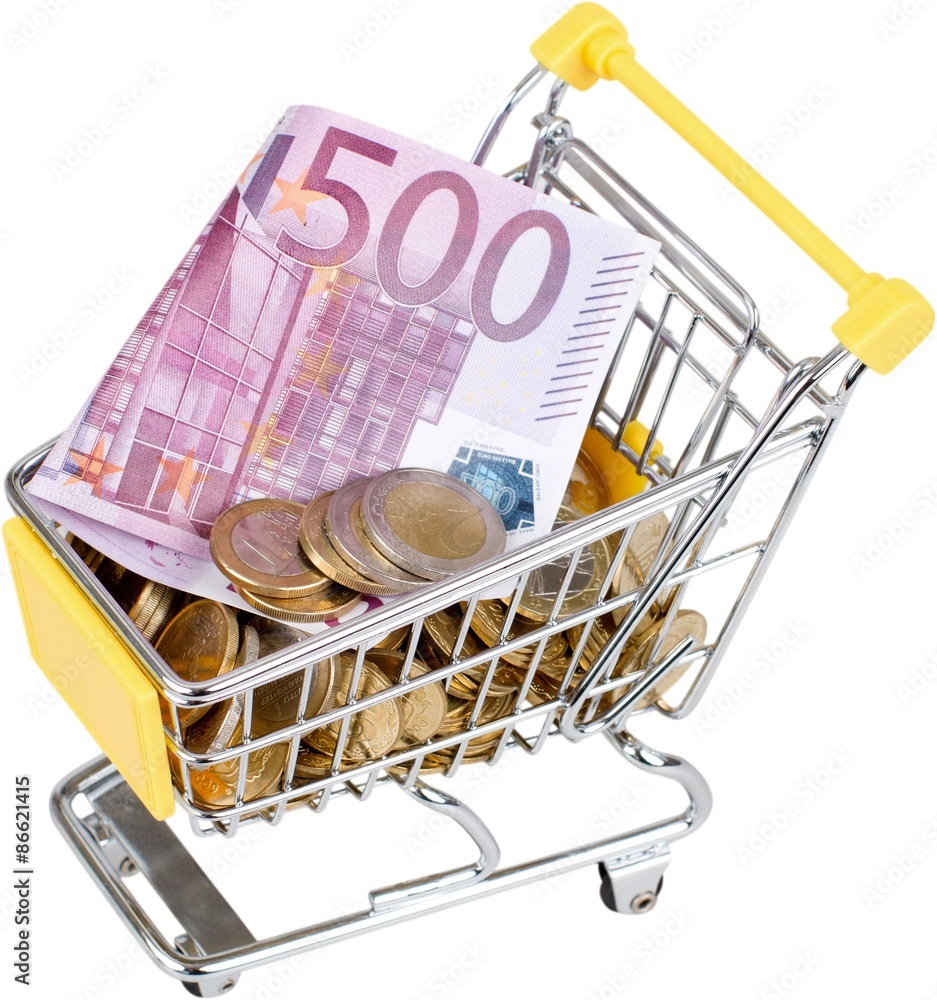 Savings, Shopping Cart, Currency.