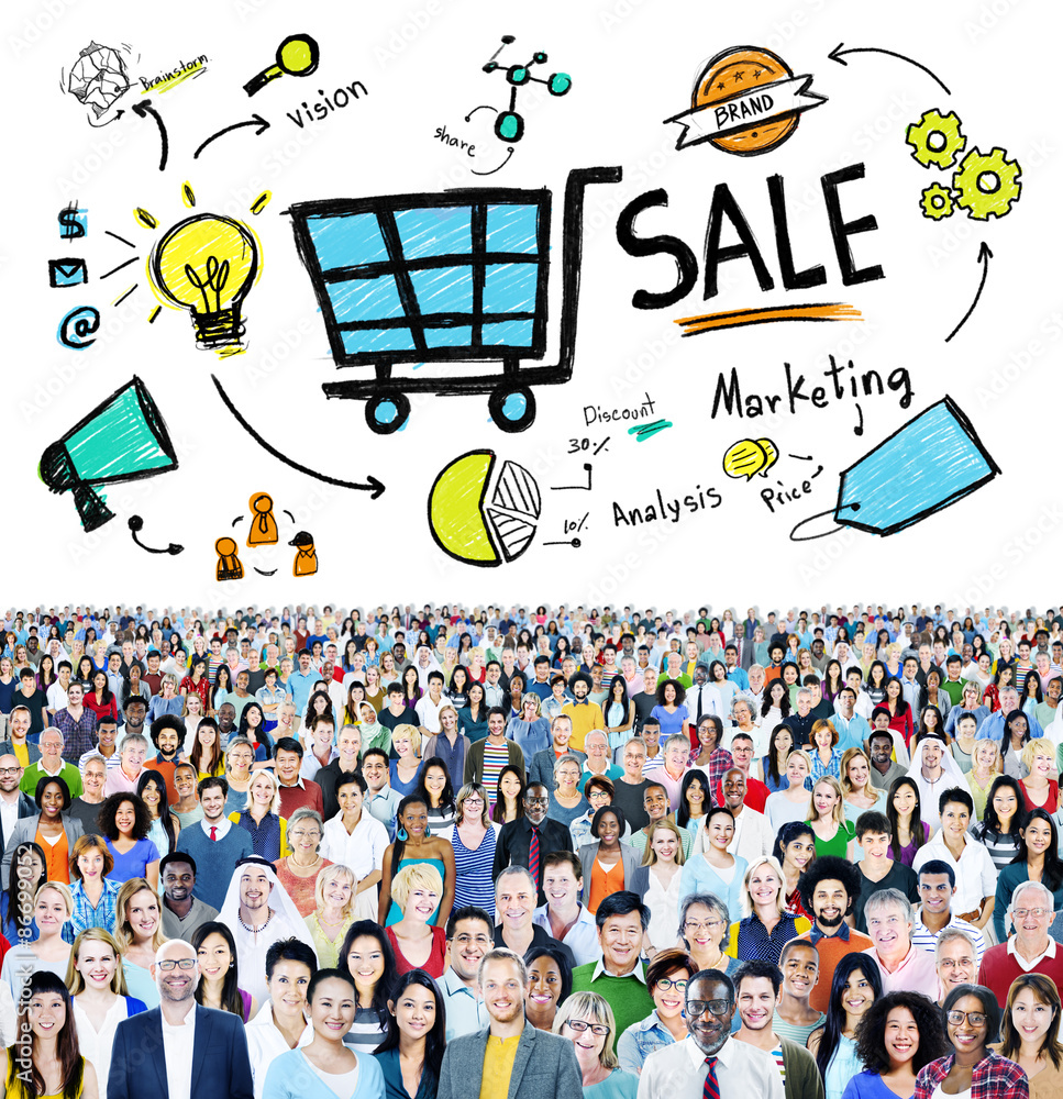 销售营销分析价格标签品牌愿景分享概念