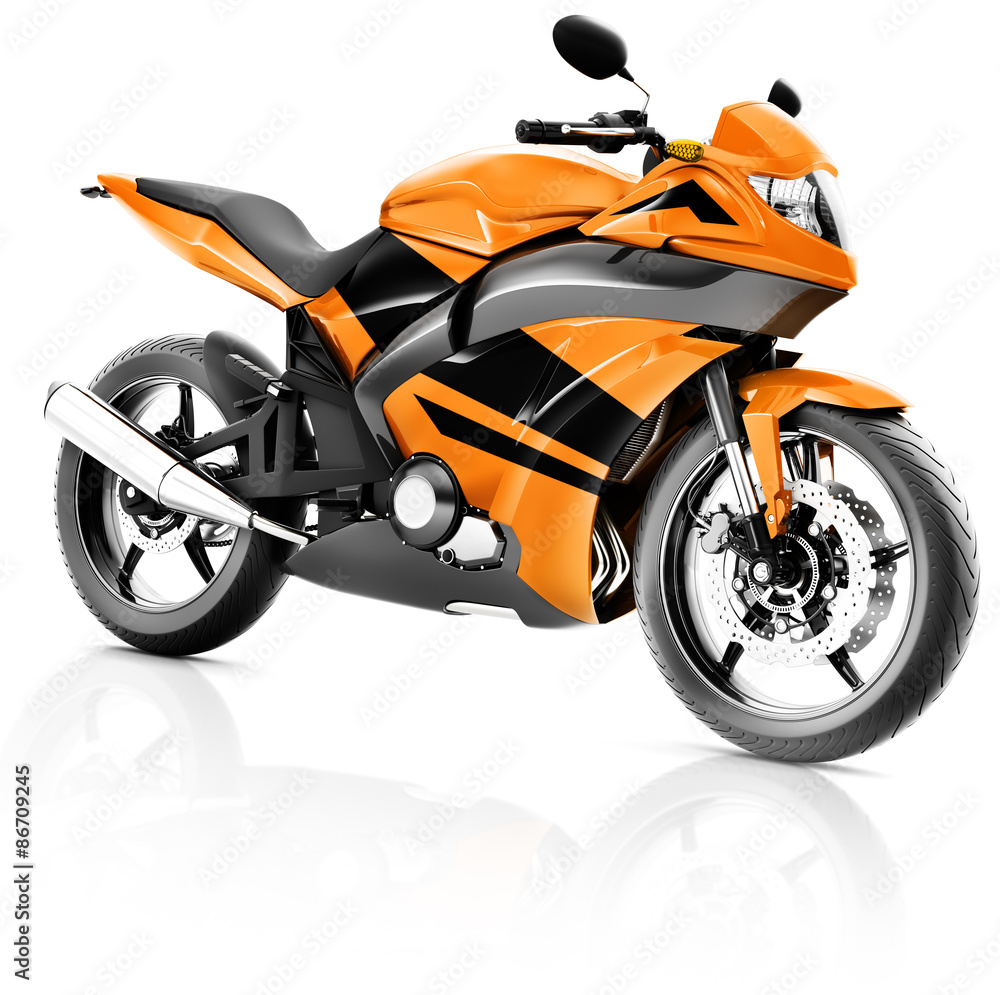 摩托车摩托车自行车骑行者当代橙色Conce