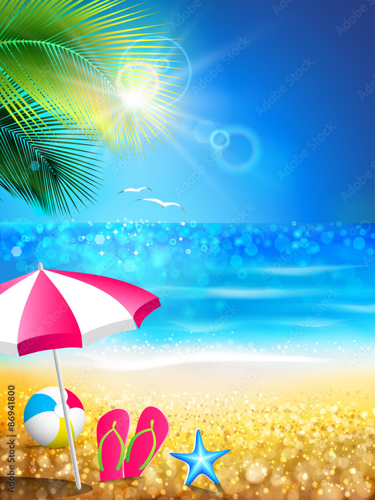 夏季假期-放松到热带海滩