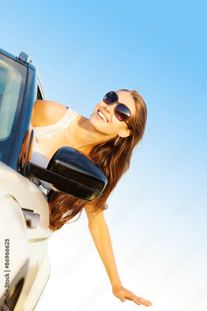 Happy woman driver