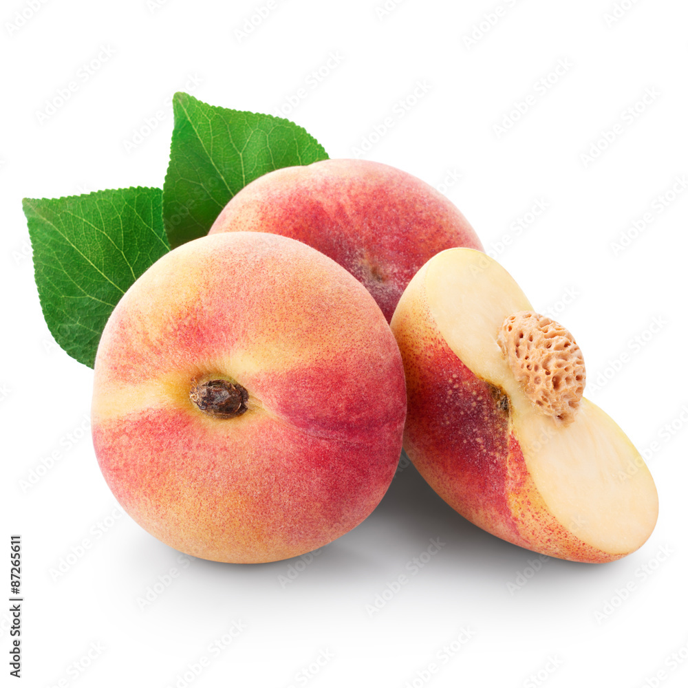 Two fig peach with half