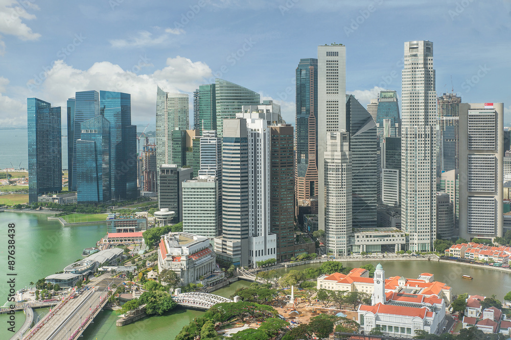 Singapore Skyline. Singapore`s business district.