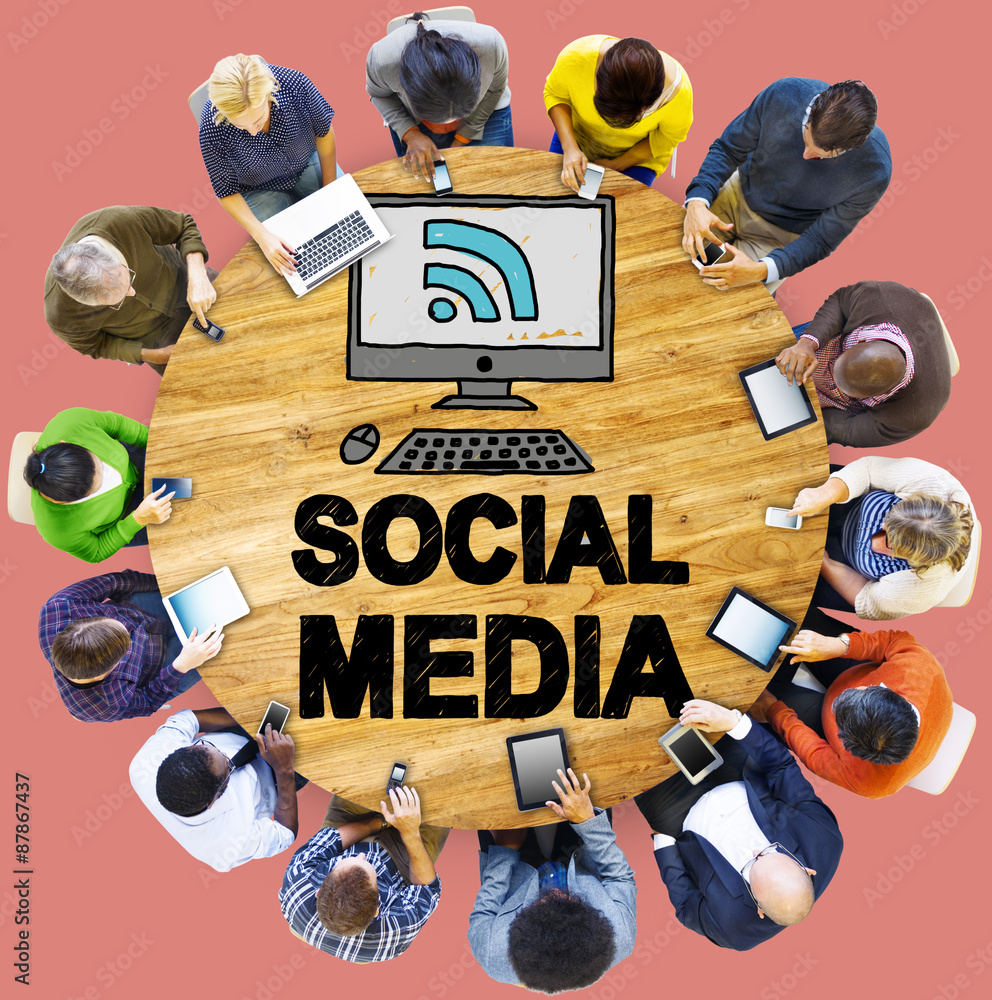 社交媒体社交网络技术连接概念