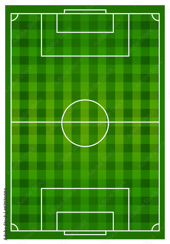 Soccer sports field with lines