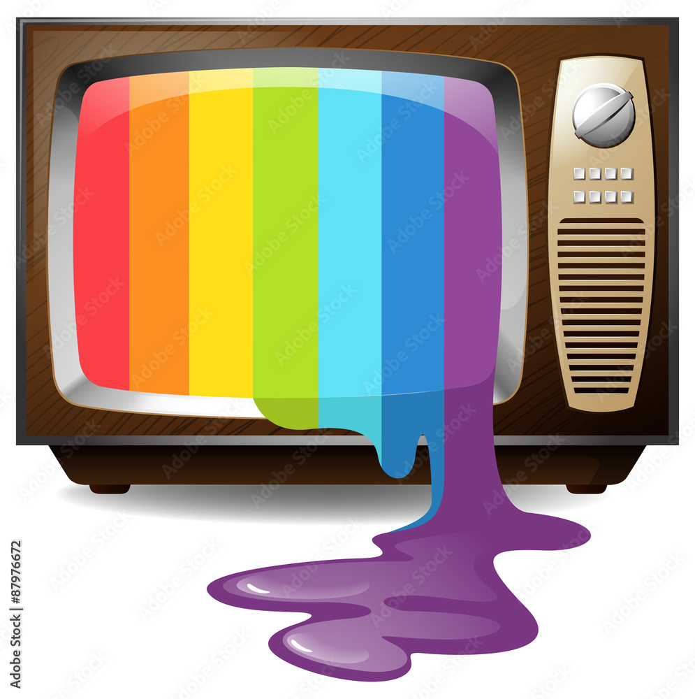 电视上的颜色滴落