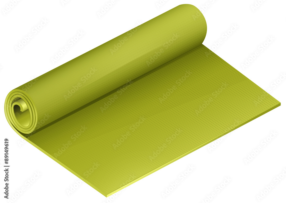 绿色瑜伽床垫卷