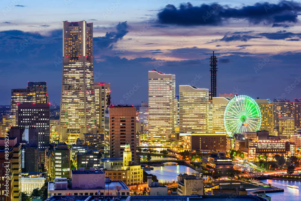 Yokohama, Japan skyline at Minato Mirai district.
