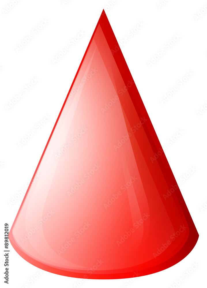 Red cone on white