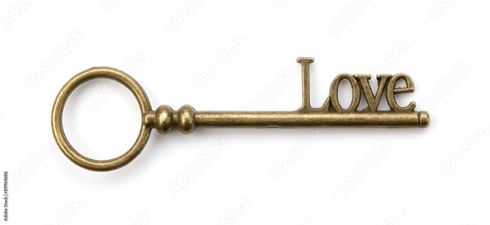 古い鍵/loveと刻印されたレトロな鍵