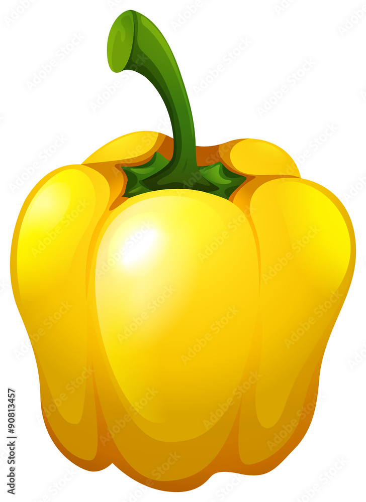 Yellow pepper on white