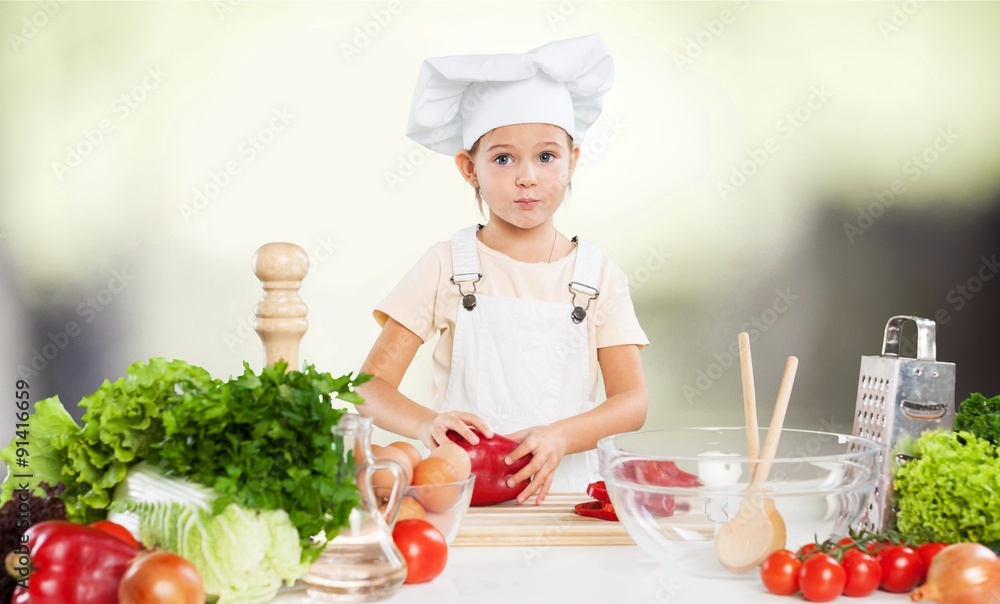 儿童厨师。
