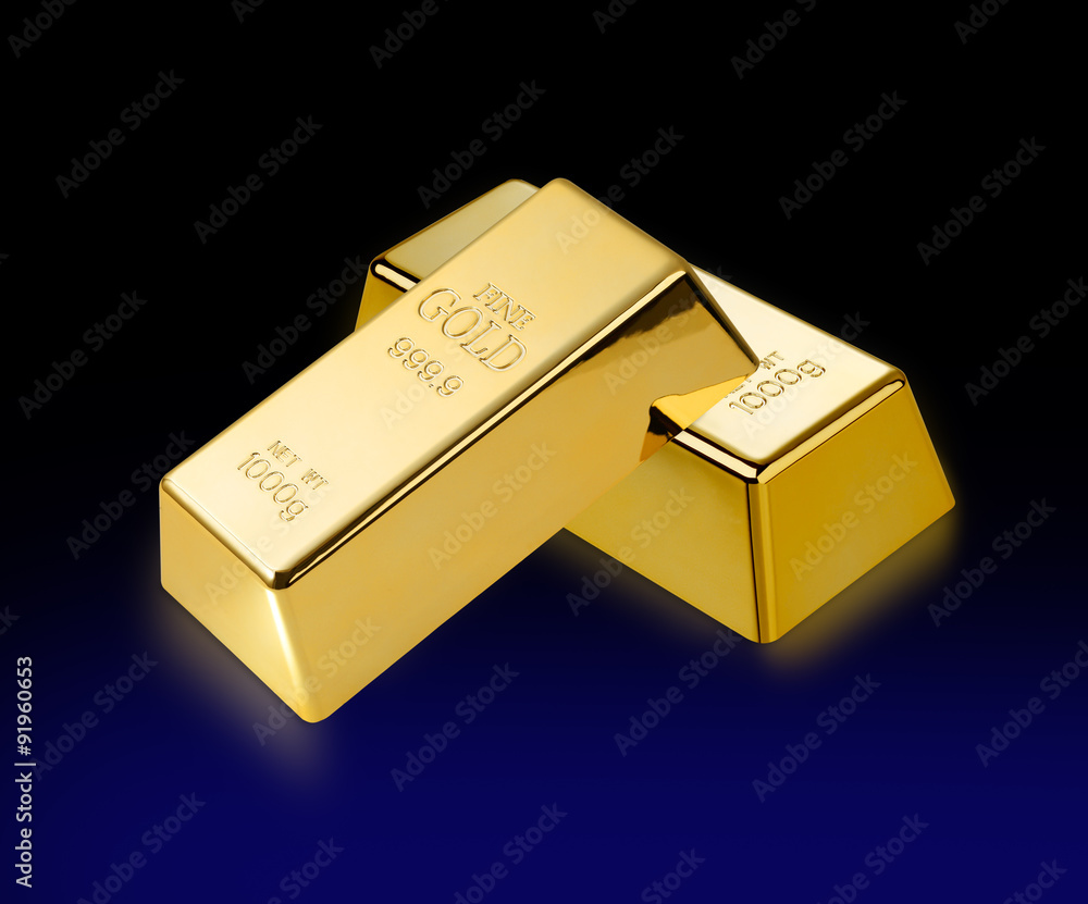金塊／二本の1000gのゴールドバー