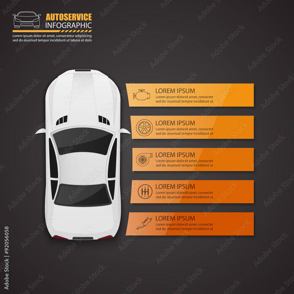 汽车汽车服务信息图形设计.vvector