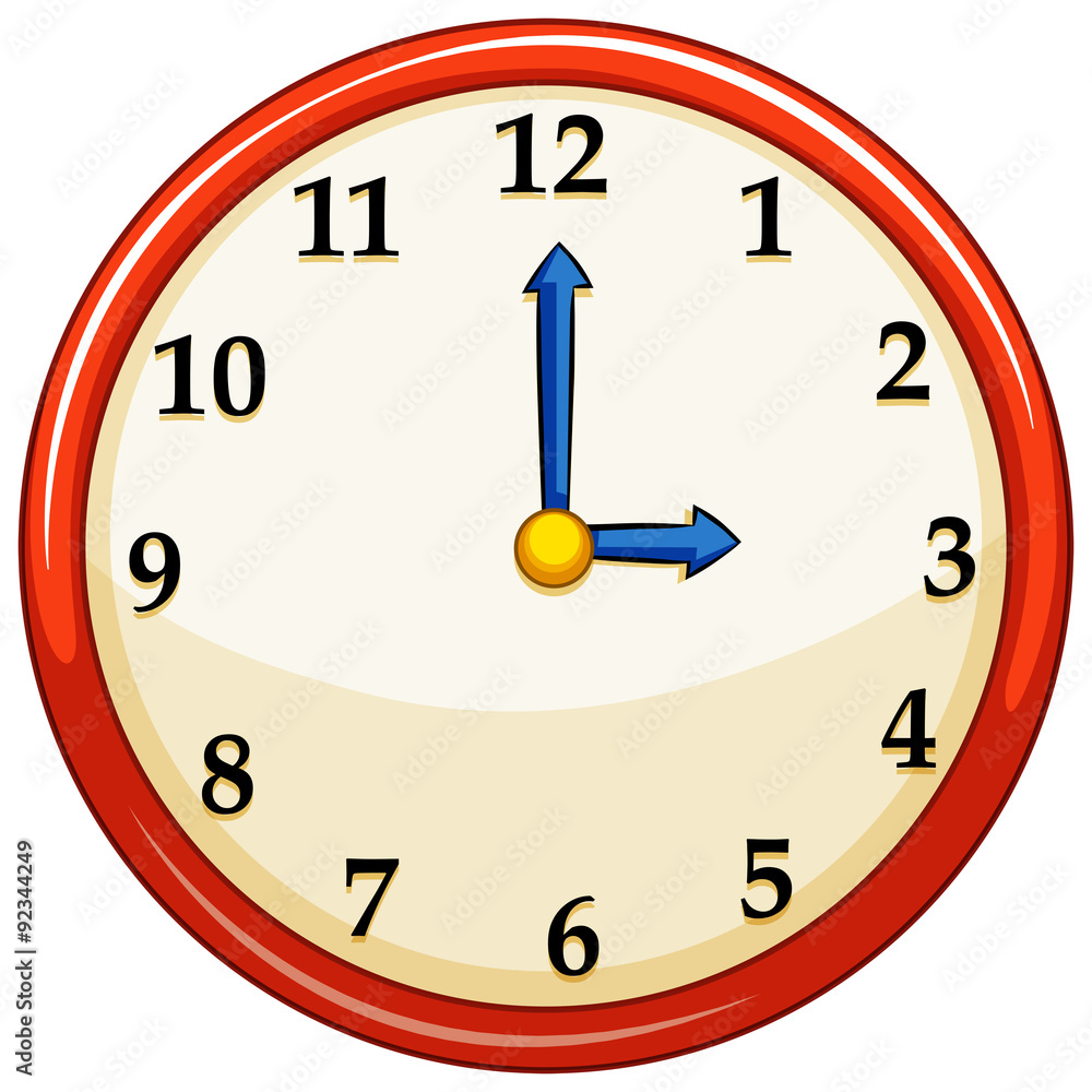 Round clock with red frame