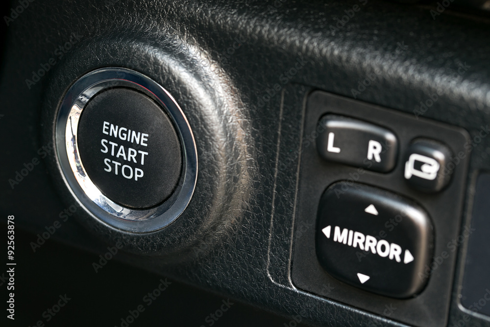 符号按钮启动发动机新系统汽车技术。