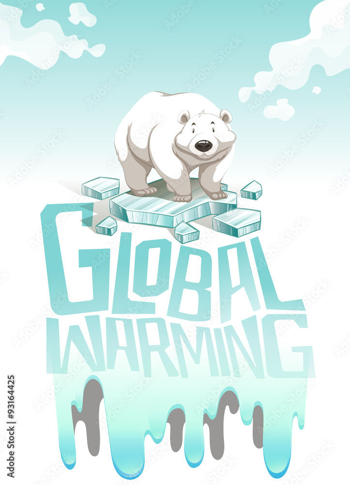 北极熊出现全球变暖迹象
