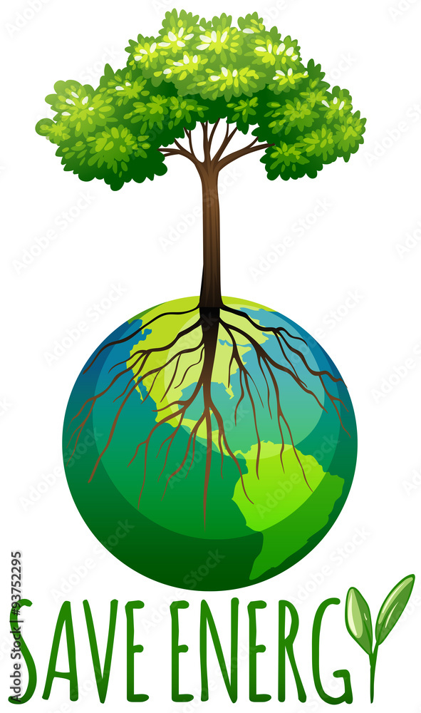 以地球和树木为主题的节能