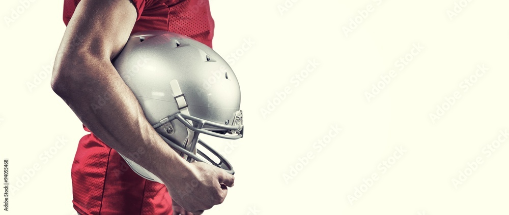 戴头盔的美国足球运动员的合成图像