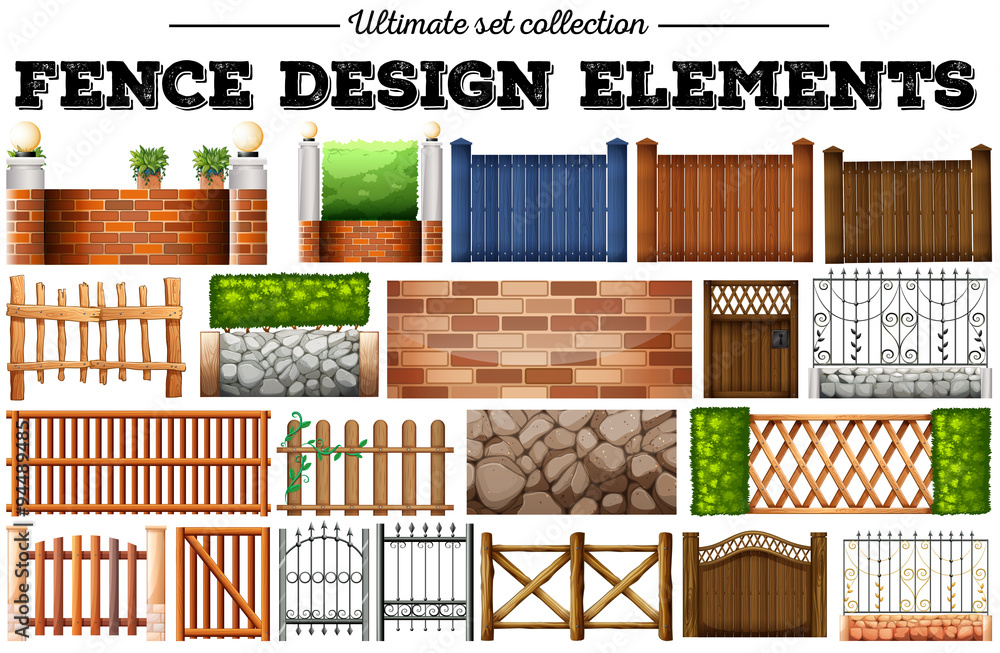 Many fence design elements