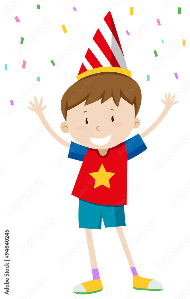 Little boy with party hat