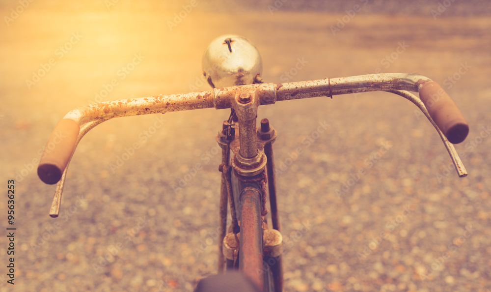 old bicycle with vintage filter