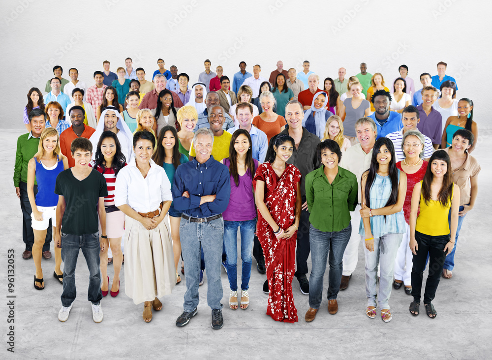 Large group of Multiethnic people Community Concept