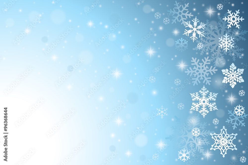 抽象的蓝色雪花圣诞背景
