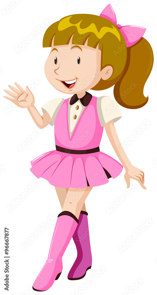 穿粉色服装的小女孩
