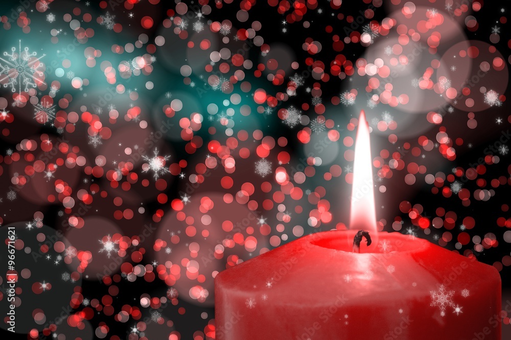 Composite image of red candle