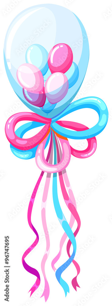 用蓝色和粉色装饰气球