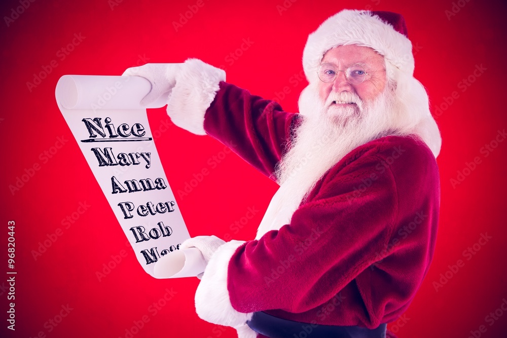 圣诞老人的合成图像包含一个列表