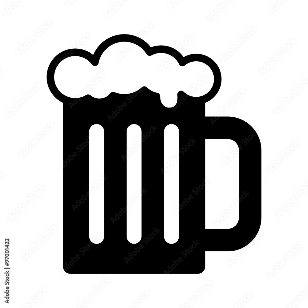 应用程序和网站的啤酒杯平面图标