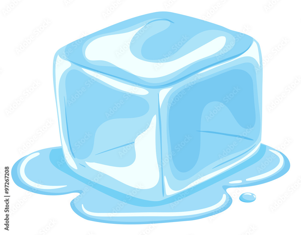 Piece of ice cube melting