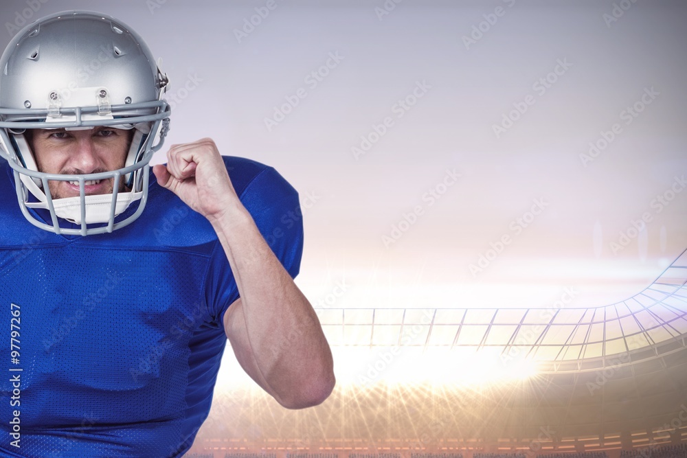 Composite image of american football player standing  