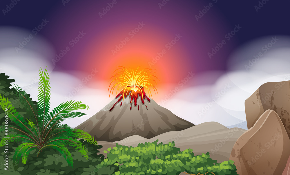 火山喷发的自然景观