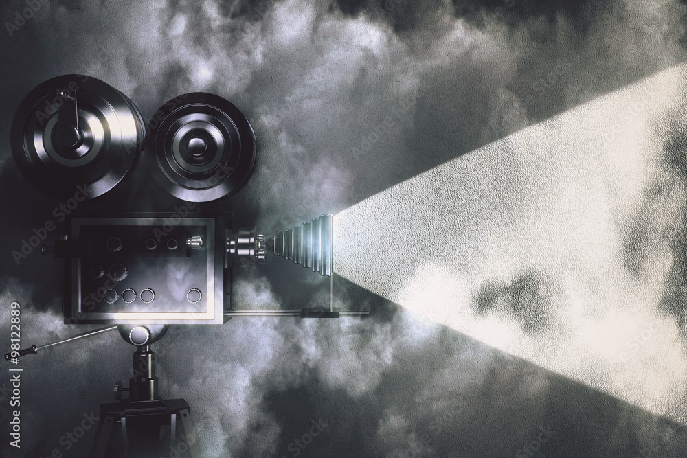 复古相机在有云的暗室中拍摄电影