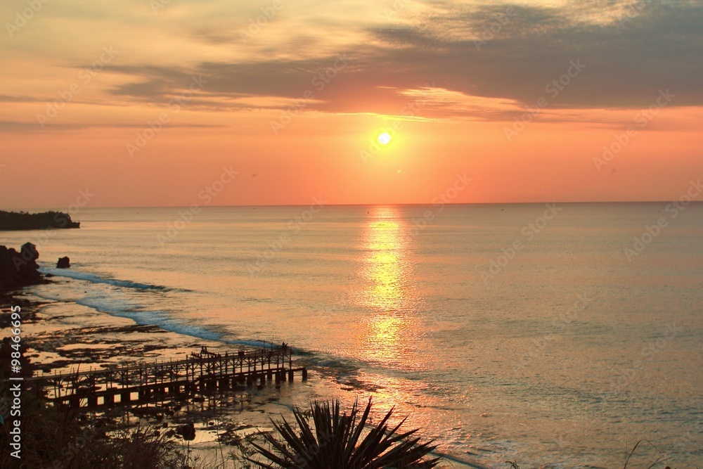 Sunset at jimbaran beach ,Bali Indonesia