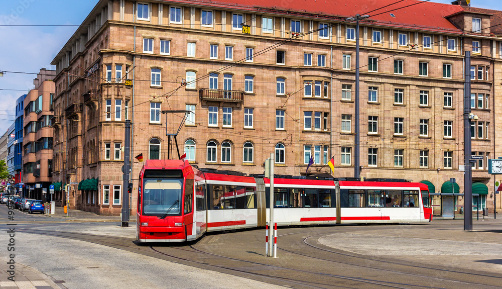 德国纽伦堡火车站附近有轨电车