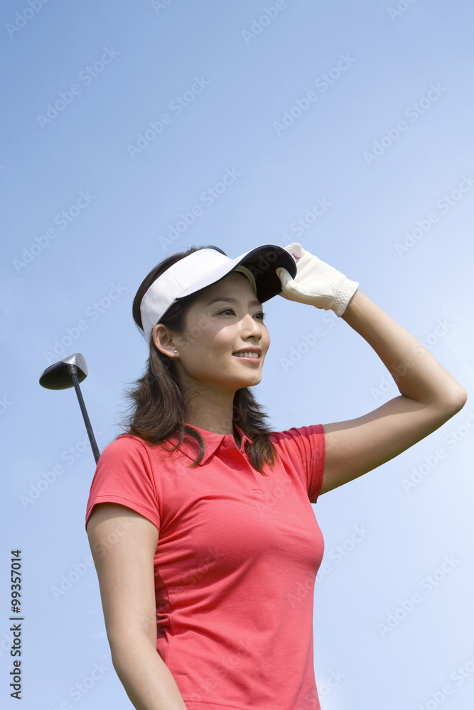 女高尔夫球手肖像