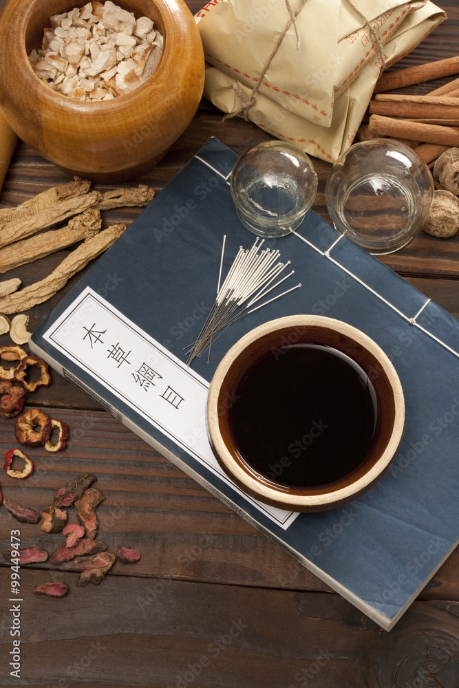 Traditional Chinese herbal medicine therapy with ancient Chinese medical book